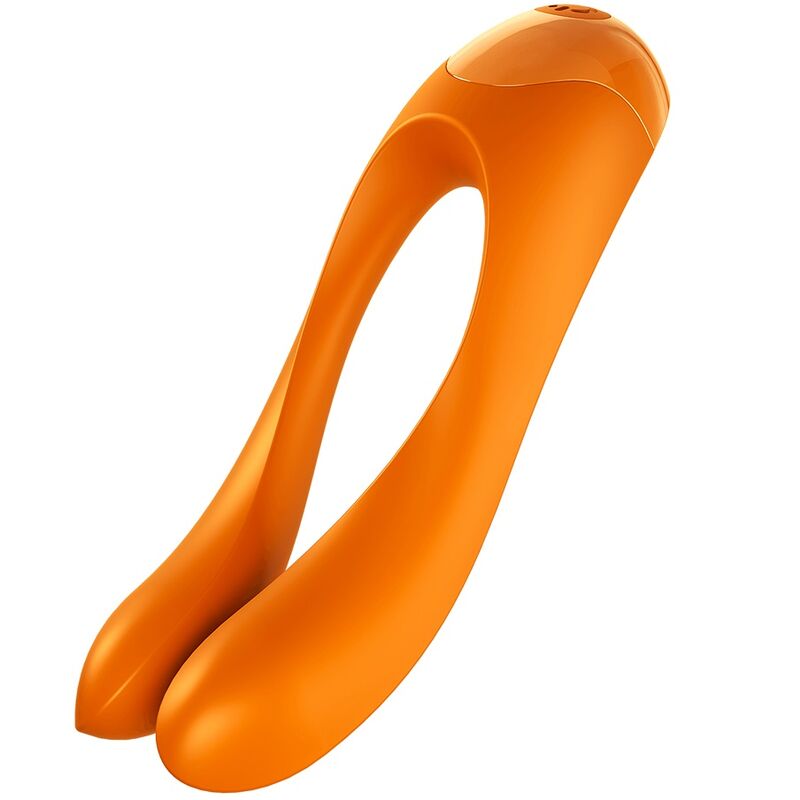 SATISFYER - VIBRADOR DEDOS CANDY CANE LARANJA
