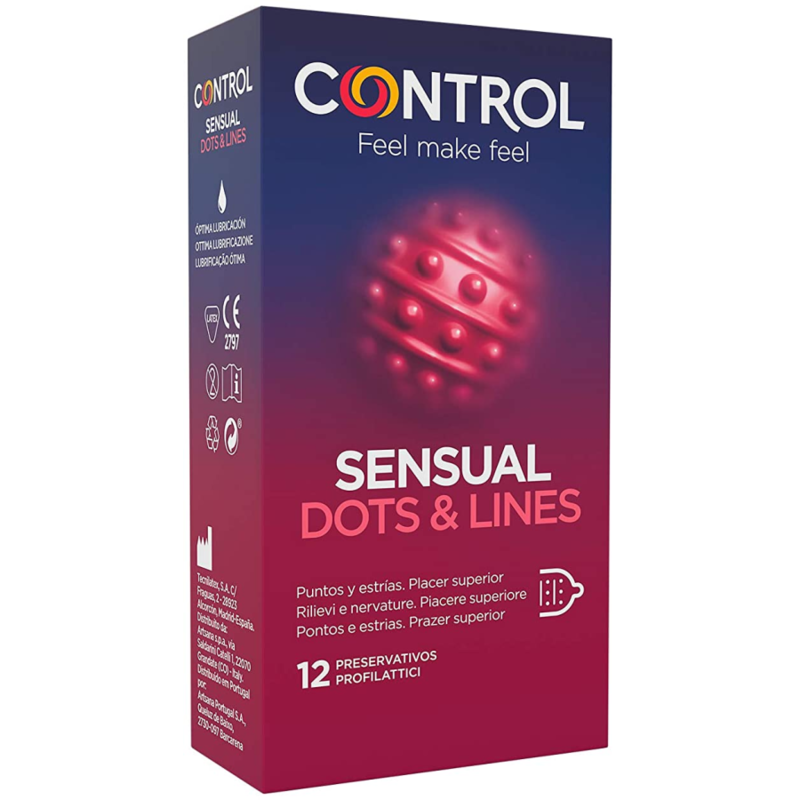CONTROLO - PONTOS E LINHAS SENSUAIS PONTOS E ESTRIAS 12 UNIDADES