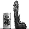 ALL BLACK - DILDO REALISTA PRETO MACIO 20 CM