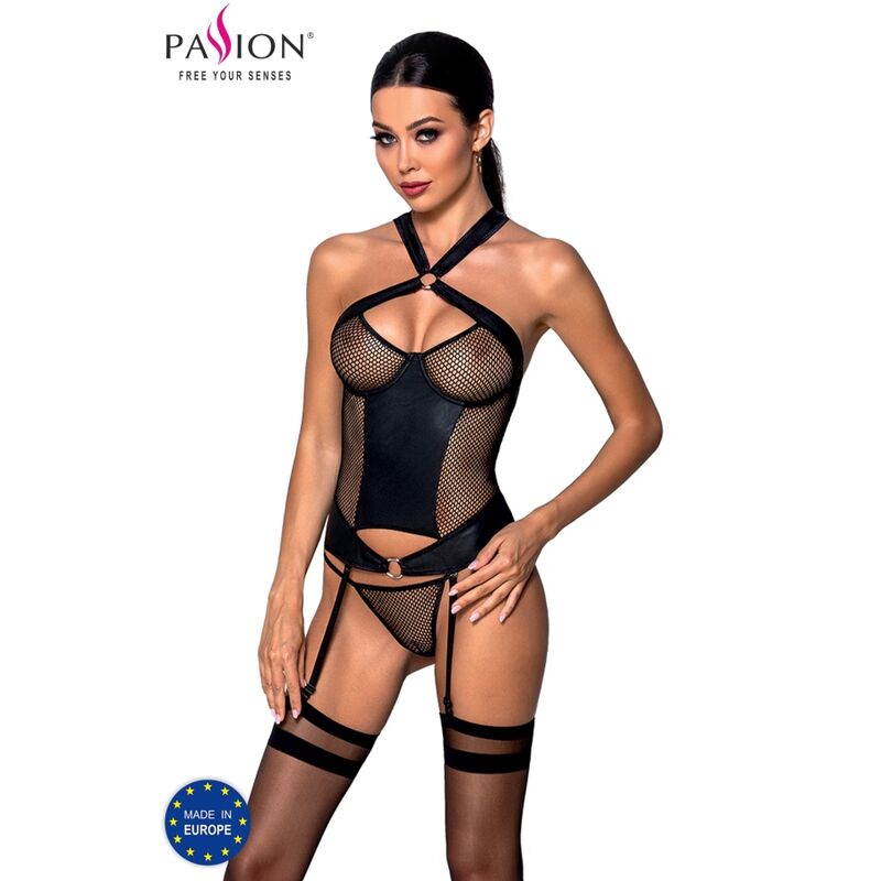 PAIXÃO - CORSELETE EM COURO ECOLÓGICO AMANDA L/XL