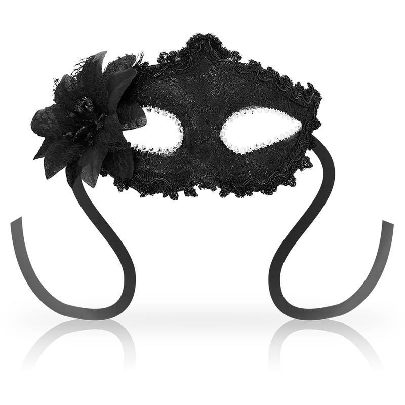 OHMAMA - MÁSCARAS ANTI-INSETOS FLOR DE LADO ESTILO VENEZIANO - PRETO