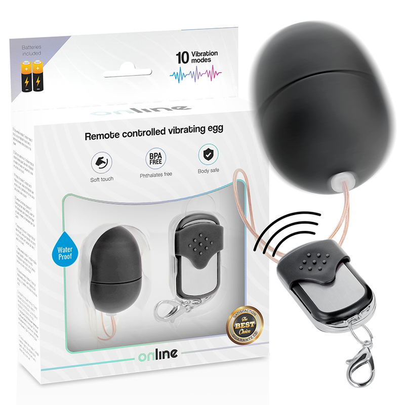 ONLINE - OVO VIBRATÓRIO CONTROLO REMOTO S PRETO