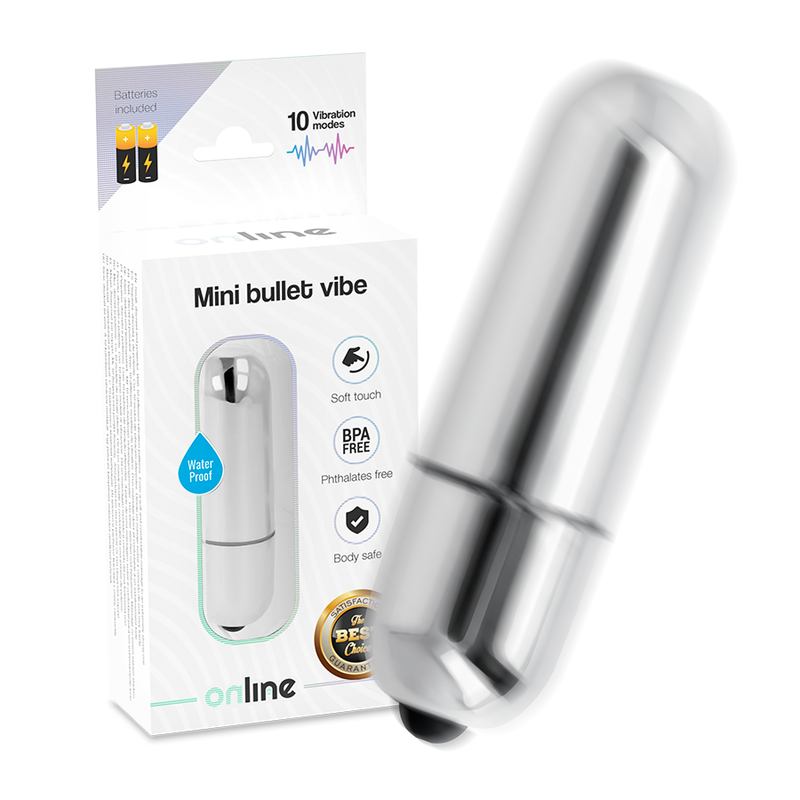 ONLINE - MINI BALA VIBRATÓRIA PRATEADA