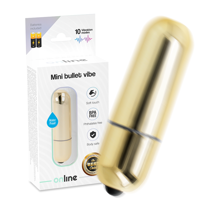 ONLINE - MINI BALA VIBRATÓRIA DOURADA