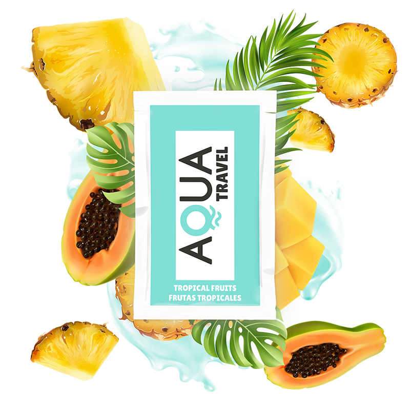 AQUA TRAVEL - LUBRIFICANTE À BASE DE ÁGUA SABOR FRUTOS TROPICAIS 6 ML
