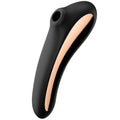 SATISFYER - VIBRADOR DE SUCÇÃO DE CLITÓRIS E ESTIMULAÇÃO DE PONTO G DUAL KISS AIR PULSE PRETO