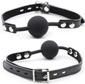OHMAMA FETISH - BOLA DE SILICONE COM CORREIA DE COURO (CADEADO INCLUÍDO)