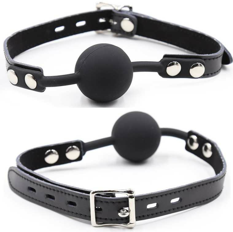 OHMAMA FETISH - BOLA DE SILICONE COM CORREIA DE COURO (CADEADO INCLUÍDO)