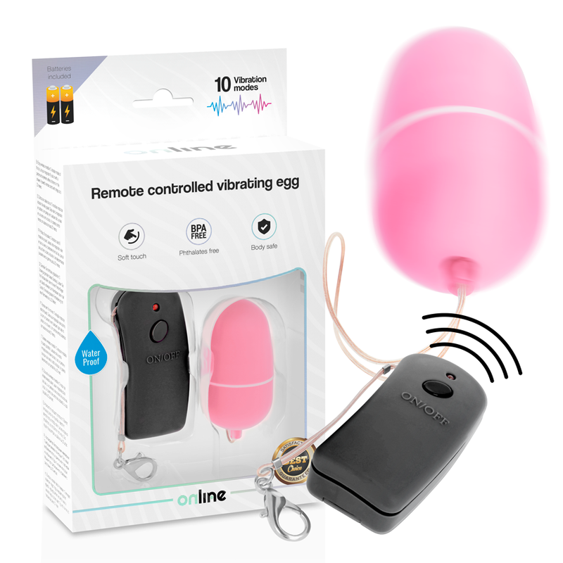 ONLINE - OVO VIBRATÓRIO COM CONTROLO REMOTO ROSA