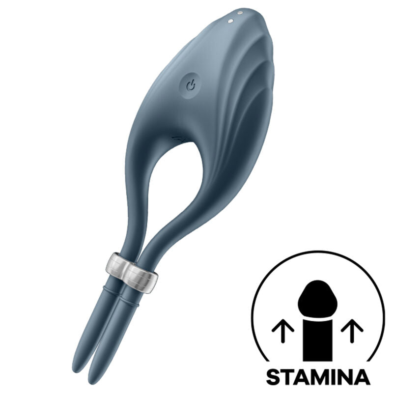 SATISFYER - VIBRADOR ANEL DUELIST CINZENTO