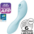 SATISFYER - APLICAÇÃO ESTIMULADOR E VIBRADOR CURVY TRINITY 5 AZUL