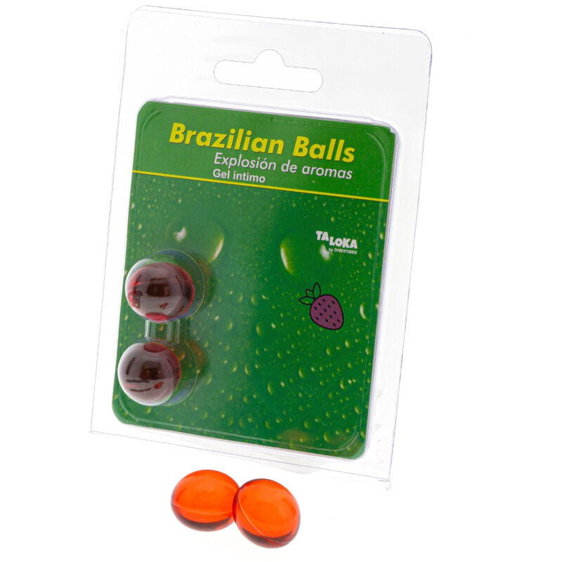 TALOKA - 2 BOLAS BRASILEIRAS GEL ÍNTIMO MORANGO
