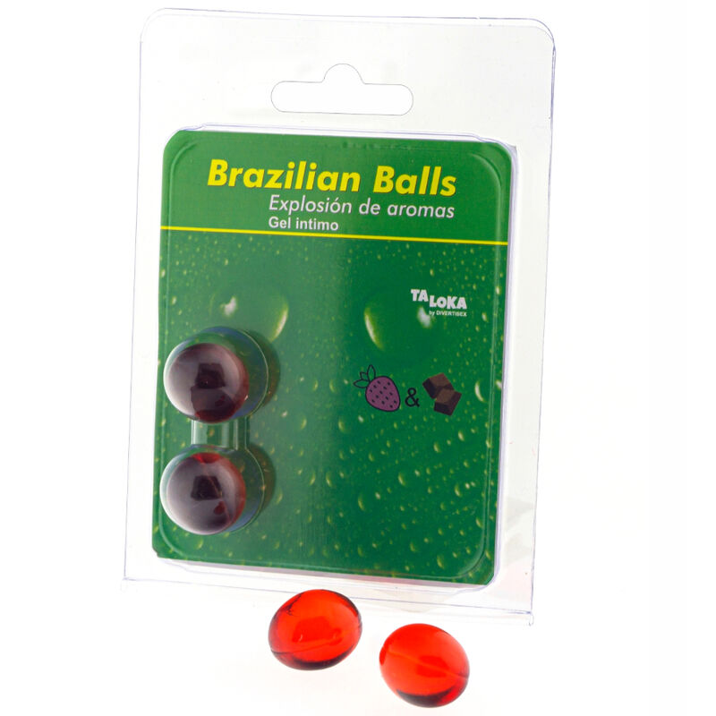 TALOKA - 2 BOLAS BRASILEIRAS GEL ÍNTIMO MORANGO & CHOCOLATE
