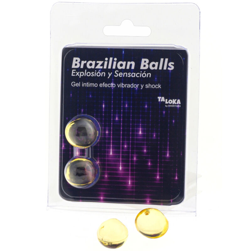 TALOKA - 2 BOLAS BRASILEIRAS VIBRATÓRIAS E GEL EXCITANTE COM EFEITO DE CHOQUE