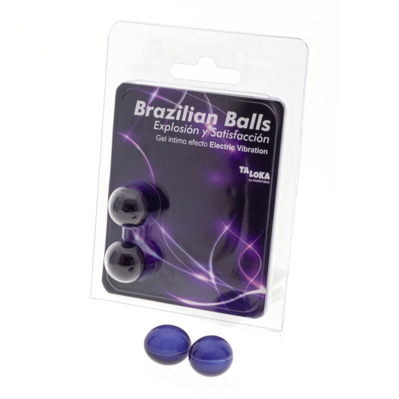 TALOKA - 2 BOLAS BRASILEIRAS EFEITO VIBRATÓRIO ELÉTRICO GEL EXCITANTE
