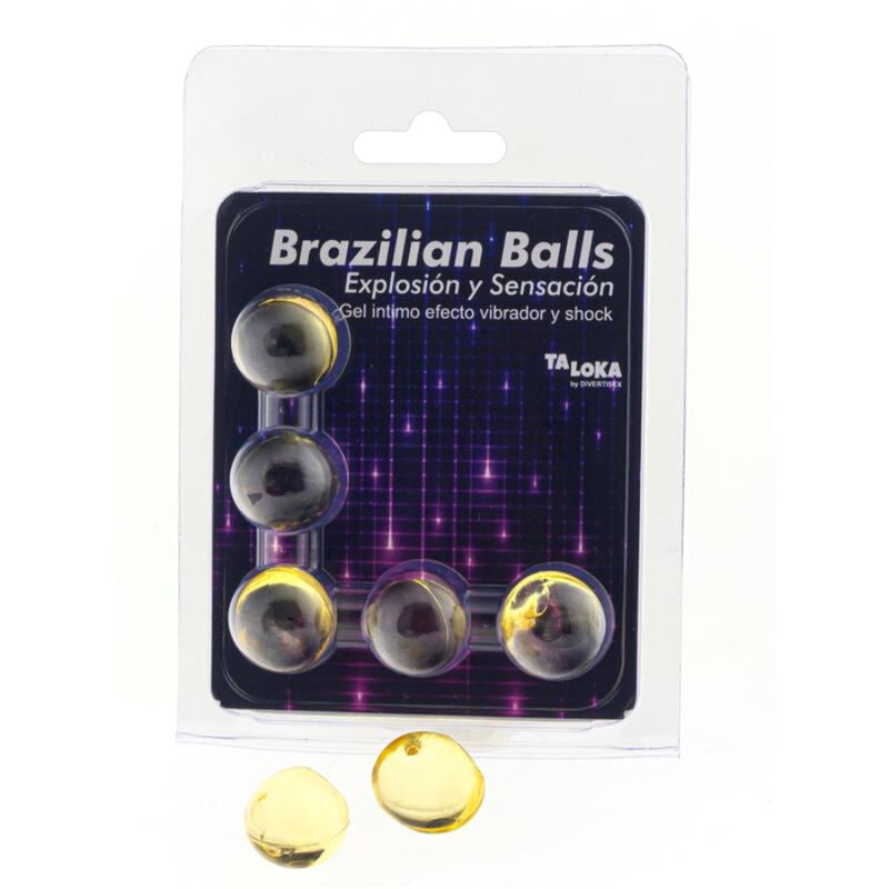 TALOKA - 5 BOLAS BRASILEIRAS VIBRANTES & EFEITO DE CHOQUE GEL EXCITANTE
