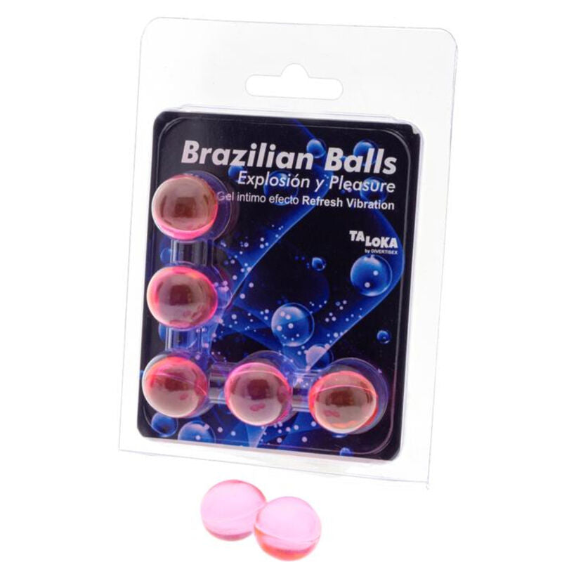 TALOKA - 5 BOLAS BRASILEIRAS REFRESH EFEITO VIBRATÓRIO GEL EXCITANTE