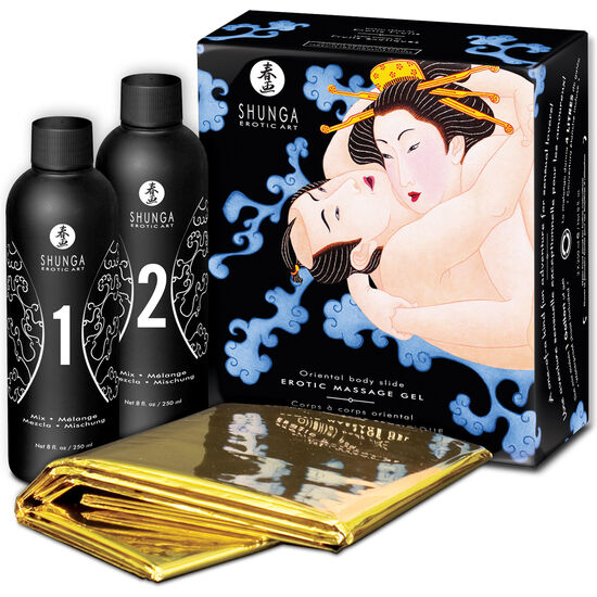 SHUNGA - GEL DE MASSAGEM ERÓTICA ORIENTAL CORPO A CORPO COM FRUTOS EXÓTICOS
