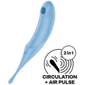 SATISFYER - ESTIMULADOR E VIBRADOR TWIRLING PRO AIR PULSE AZUL
