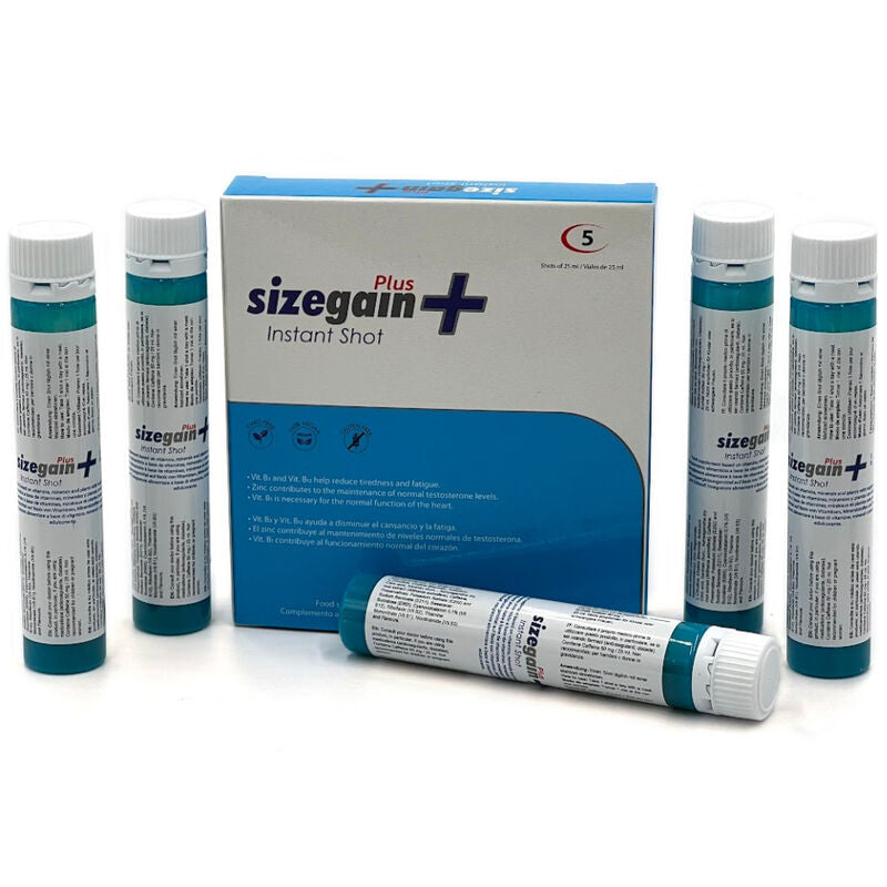 500 COSMETICS - SIZEGAIN PLUS INSTANT SHOT ENERGIZANTE MASCULINO 5 UNIDADES