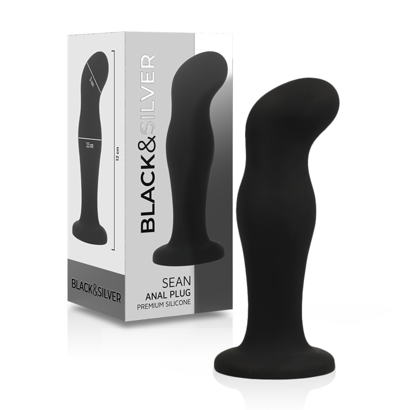 BLACK&SILVER - PLUG ANAL PREMIUM DE SILICONE PRETO SEAN