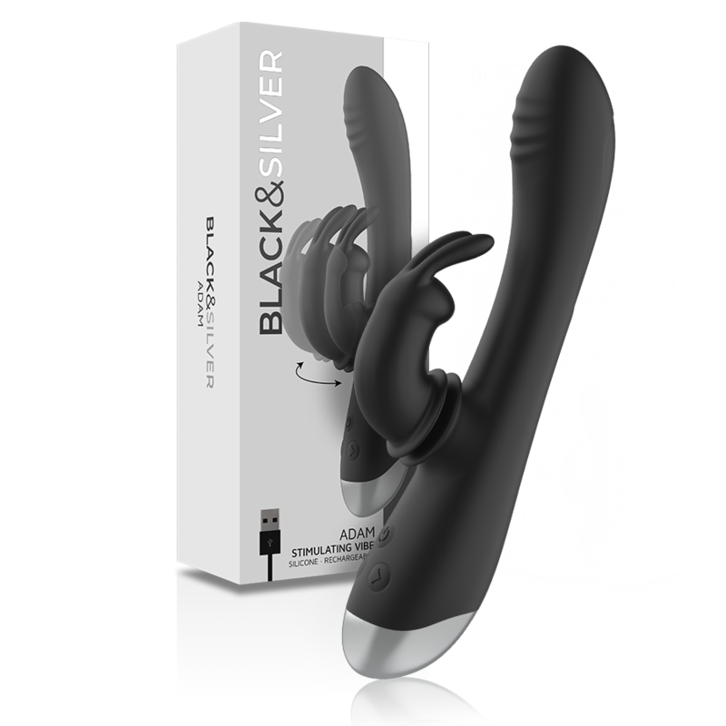 BLACK&SILVER - Estimulador de Clítoris Recarregável em Silicone Adam Preto