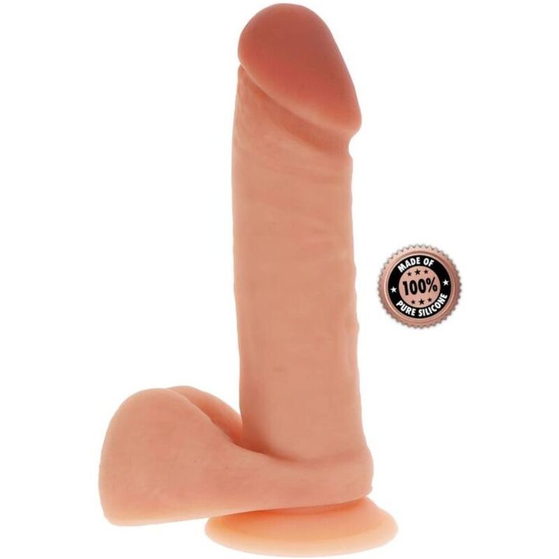 GET REAL - GODE EM SILICONE 20,5 CM COM BOLAS COR DE PELE
