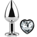 SECRETPLAY - PLUG ANAL METAL CORAÇÃO CRISTAL TRANSPARENTE PEQUENO 7 CM