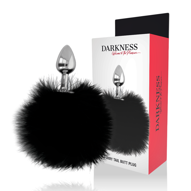 DARKNESS - TAMPÃO EXTRA ANAL COM CAUDA PRETA 7 CM