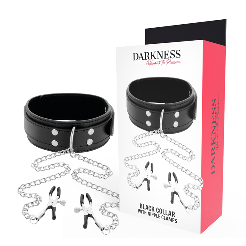 DARKNESS - COLARES COM PINÇAS DE MAMA PRETO