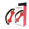 DARKNESS - Mordaça em Silicone com Osso Vermelho