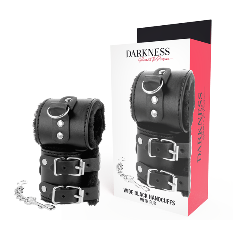 DARKNESS - ALGEMAS AJUSTÁVEIS EM COURO PRETO COM FORRO