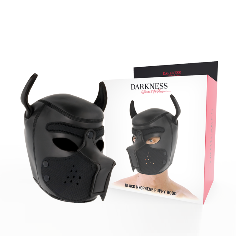 DARKNESS - MÁSCARA PARA CÃO EM NEOPRENE COM FOCINHEIRA AMOVÍVEL L