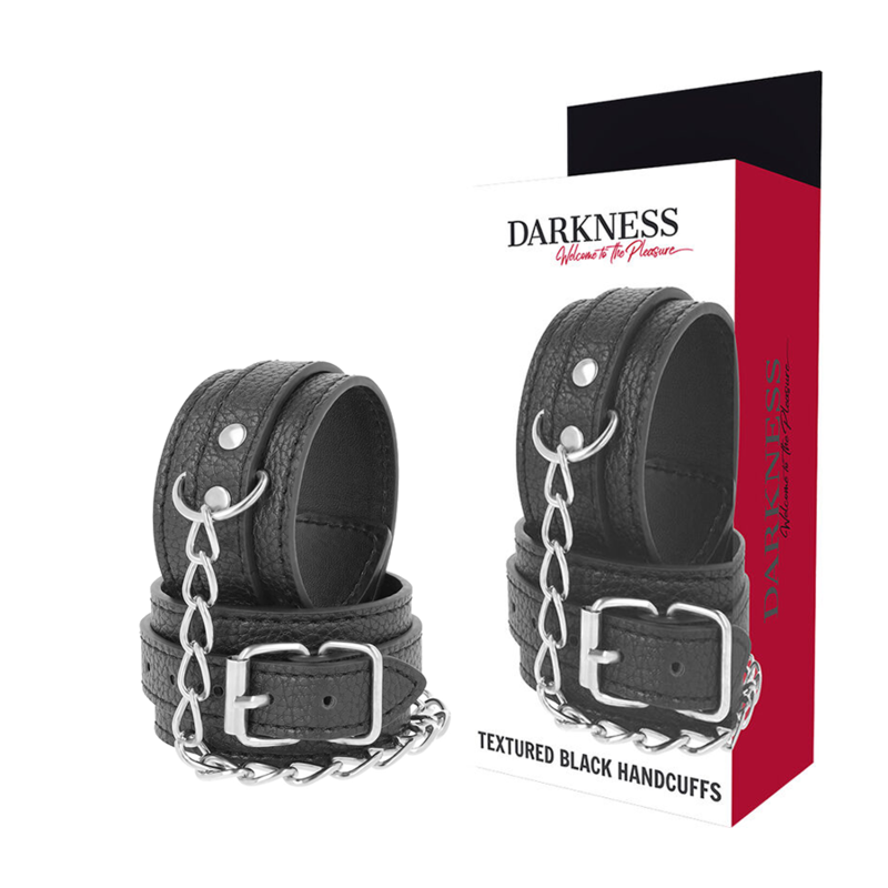DARKNESS - ALGEMAS DE COURO PRETO TEXTURIZADO