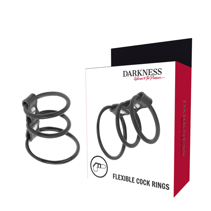 DARKNESS - CONJUNTO DE 3 ANÉIS PARA PÉNIS FLEXÍVEIS