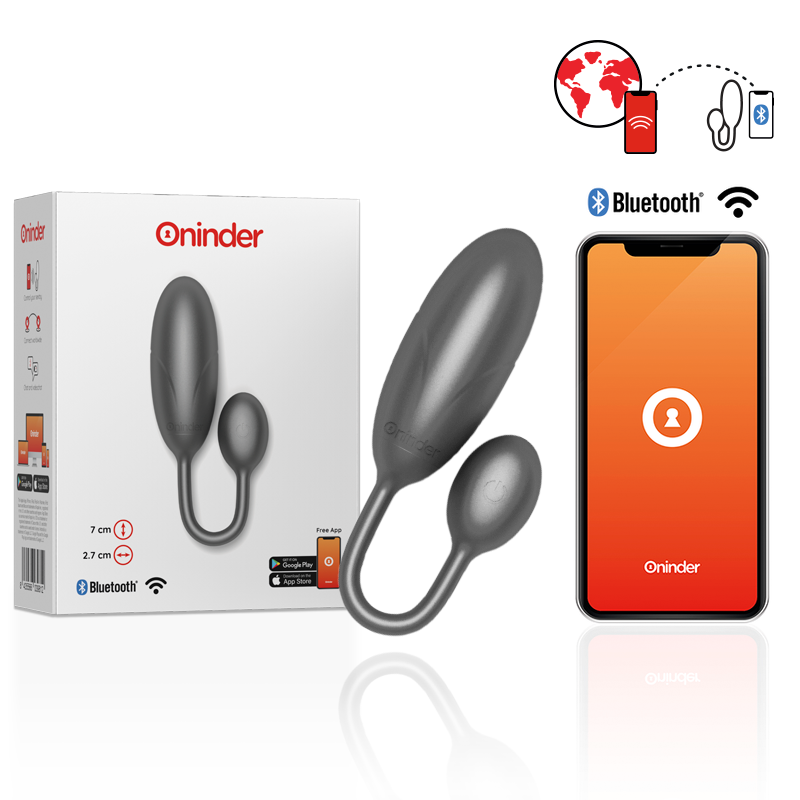 ONINDER - OVO VIBRADOR DENVER PRETO 7 X 2,7 CM APLICAÇÃO GRATUITA