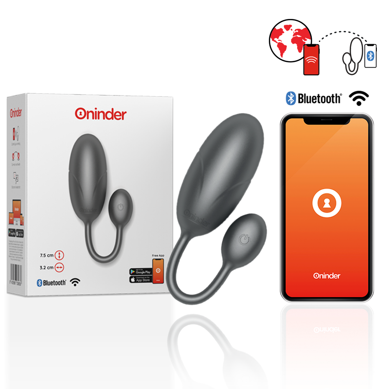 ONINDER - OVO VIBRATÓRIO TOKYO PRETO 7,5 X 3,2 CM APLICAÇÃO GRATUITA