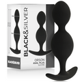 BLACK&SILVER - PLUG ORSON SILICONE 2 ONDAS ANAL 9 CM