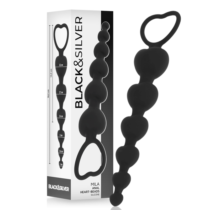 BLACK&SILVER - CORRENTE DE CORAÇÕES ANAIS MILA 18 CM