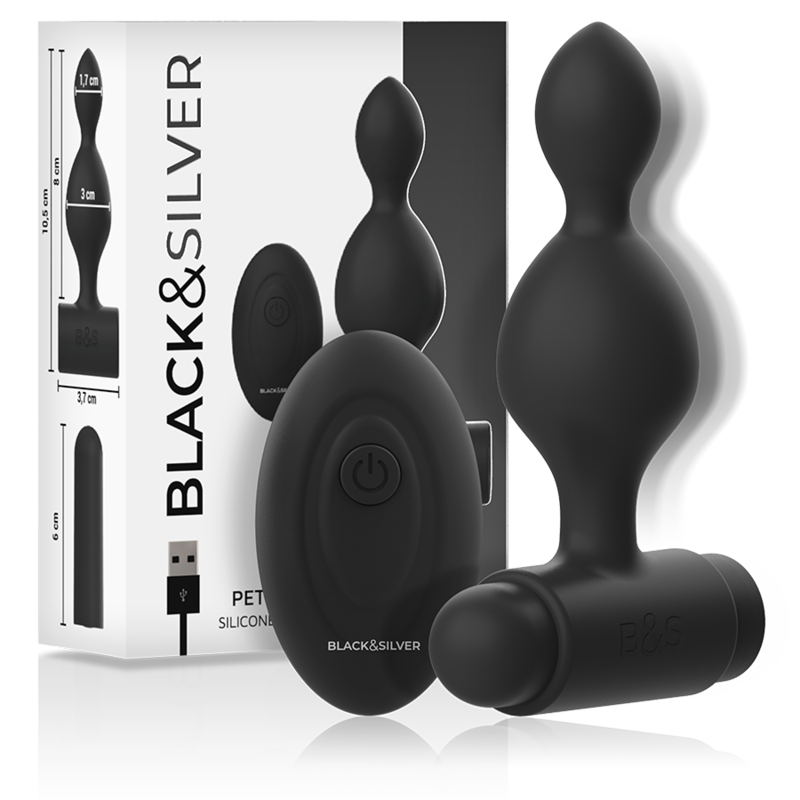 BLACK&SILVER - TUCKER COMANDO À DISTÂNCIA PEQUENO PARA PLUG ANAL DE SILICONE