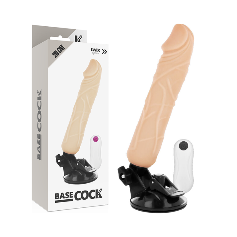 BASECOCK - VIBRADOR REALISTA TELECOMANDADO NATURAL 20 CM -Ø- 4 CM