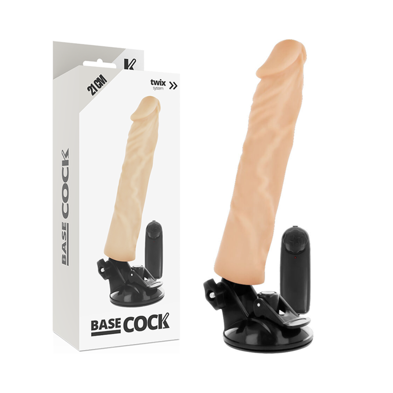 BASECOCK - VIBRADOR REALISTA TELECOMANDADO NATURAL 21 CM -O- 4 CM