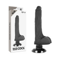 BASECOCK - VIBRADOR REALISTA 2 EM 1 PRETO 18,5 CM -O- 4 CM