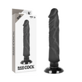 BASECOCK - VIBRADOR REALISTA 2 EM 1 PRETO 20 CM -Ø- 4 CM