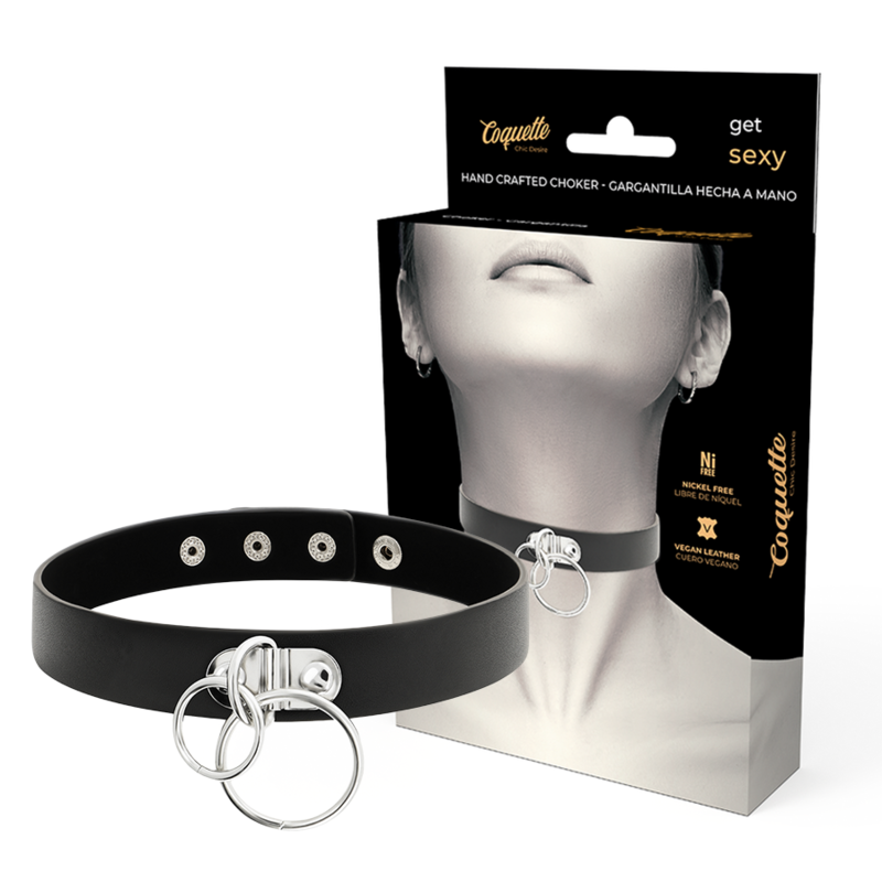 COQUETTE CHIC DESIRE - COLARE DUPLO DE COURO VEGAN