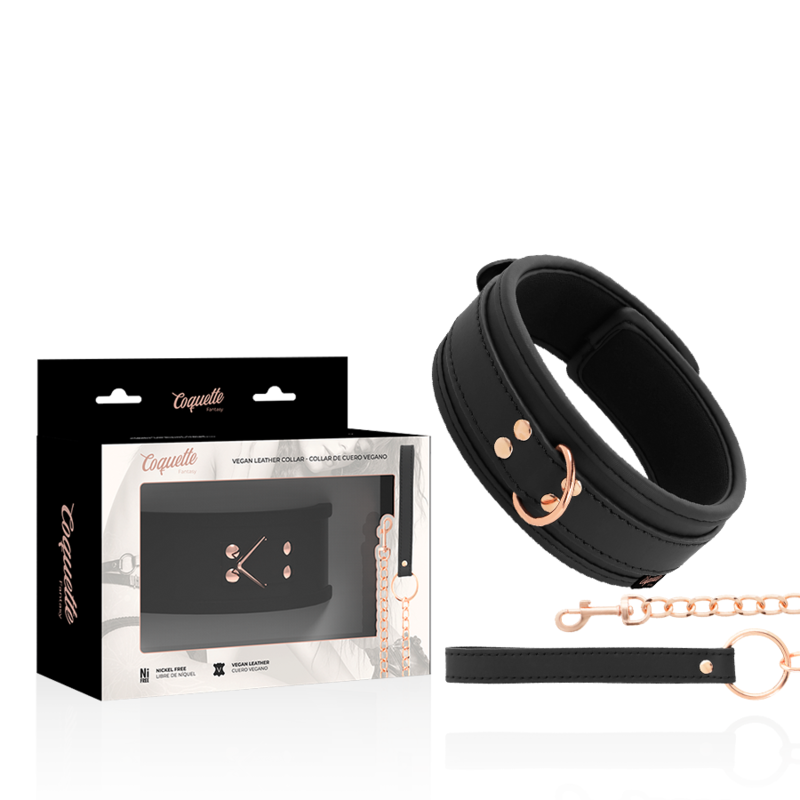 COQUETTE CHIC DESIRE - COLIER FANTASIA EM PELE VEGANA COM PULSEIRA E FORRO EM NEOPRENE