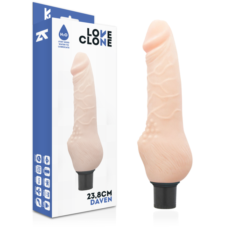 LOVECLONE - DAVEN AUTOLUBRIFICAÇÃO REALISTA 23,8 CM -O- 3,8 CM