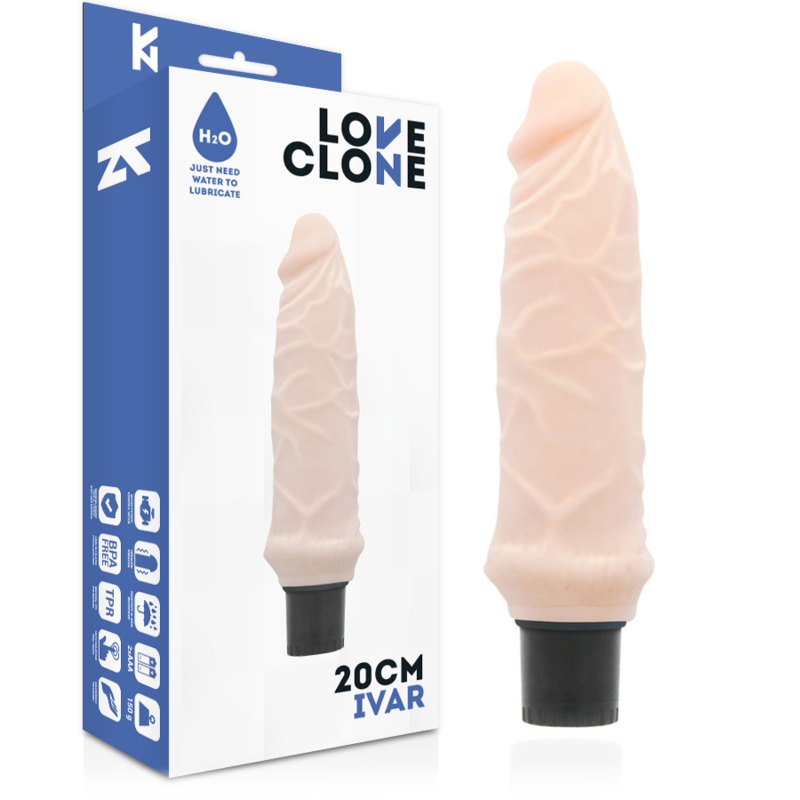 LOVECLONE - VIBRADOR AUTOLUBRIFICANTE IVAR 20 CM -O- 3.7 CM