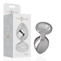 INTENSE - PLUG ANAL EM METAL ALUMÍNIO COM CRISTAL PRATEADO TAMANHO L