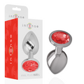 INTENSE - PLUG ANAL EM METAL ALUMÍNIO COM CRISTAL VERMELHO TAMANHO L